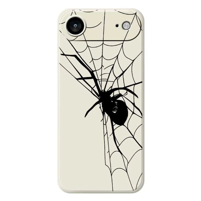 For iPhone Air Case Spider Pattern Printing Straight Edge TPU Phone Back Cover - Beige - 1