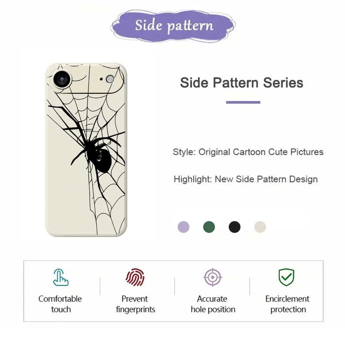 For iPhone Air Case Spider Pattern Printing Straight Edge TPU Phone Back Cover - Beige - 2