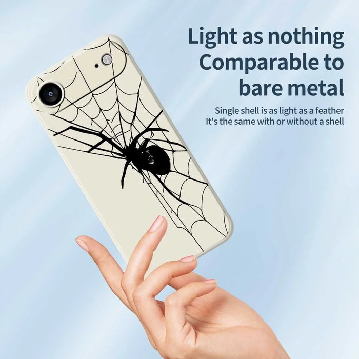 For iPhone Air Case Spider Pattern Printing Straight Edge TPU Phone Back Cover - Beige - 4