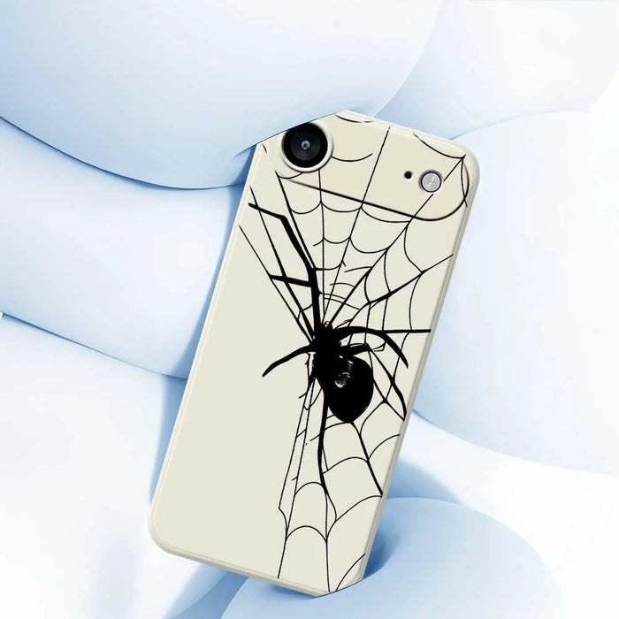 For iPhone Air Case Spider Pattern Printing Straight Edge TPU Phone Back Cover - Beige - 5