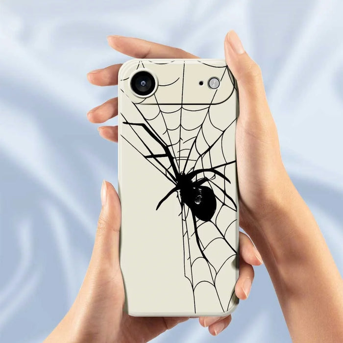 For iPhone Air Case Spider Pattern Printing Straight Edge TPU Phone Back Cover - Beige - 6
