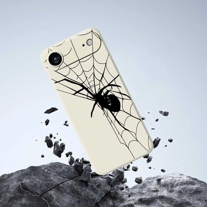 For iPhone Air Case Spider Pattern Printing Straight Edge TPU Phone Back Cover - Beige - 7