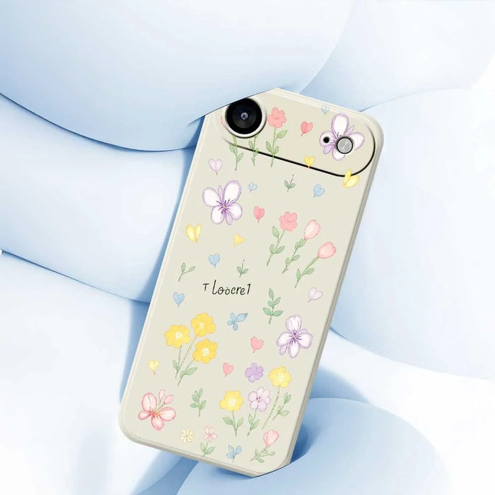 For iPhone Air Case Small Flowers Pattern Printing Straight Edge TPU Phone Back Cover - Beige - 5