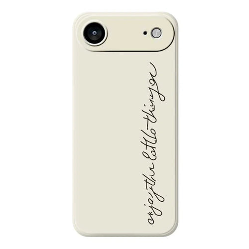 For iPhone Air Case WordArt Pattern Printing Straight Edge TPU Phone Back Cover - Beige - 1
