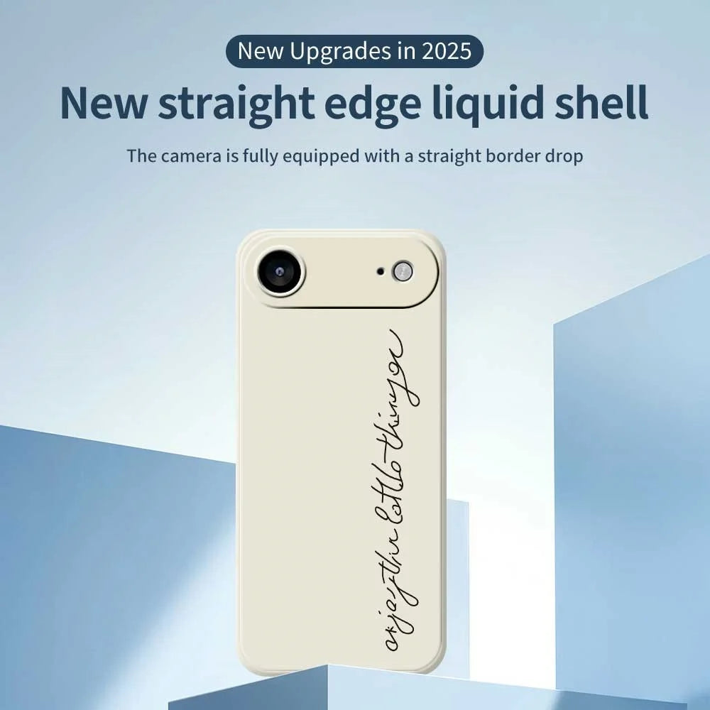 For iPhone Air Case WordArt Pattern Printing Straight Edge TPU Phone Back Cover - Beige - 3