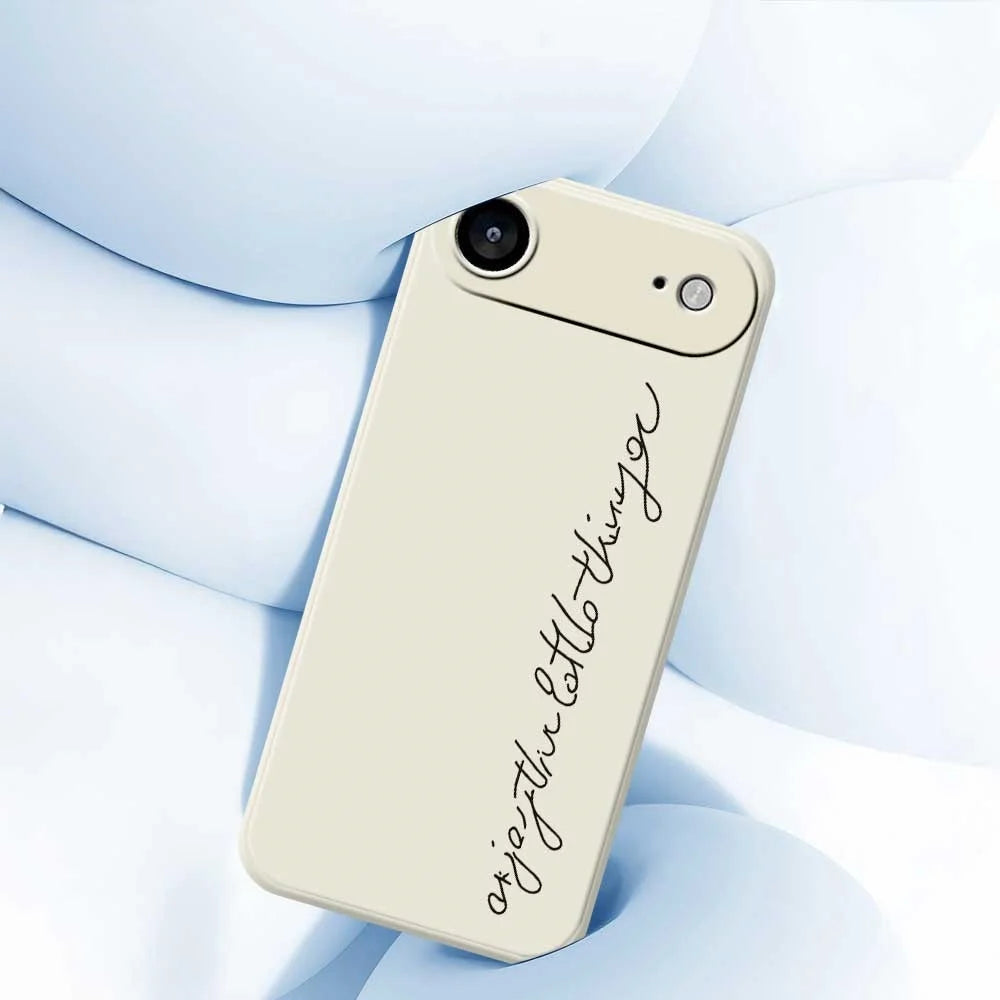 For iPhone Air Case WordArt Pattern Printing Straight Edge TPU Phone Back Cover - Beige - 5