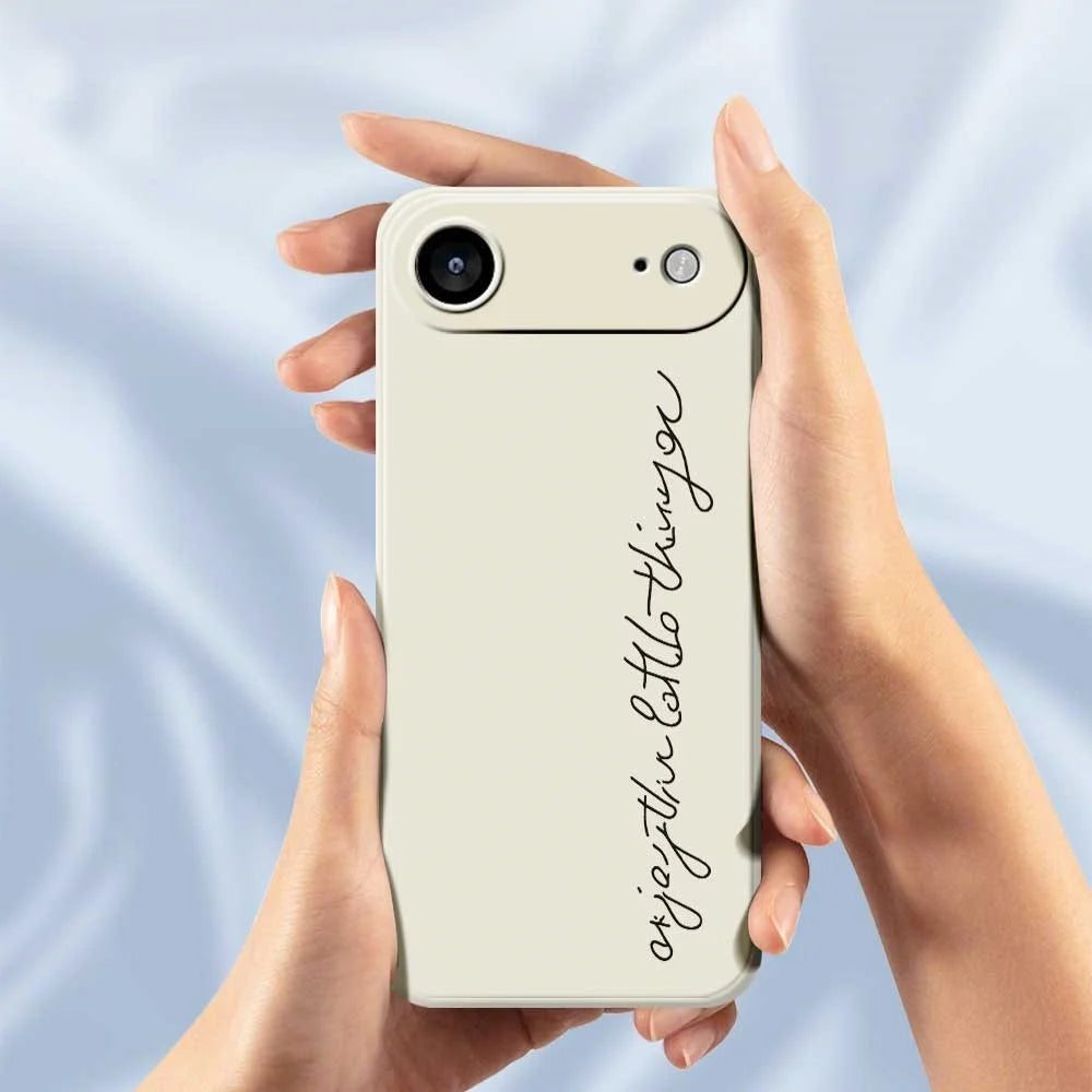For iPhone Air Case WordArt Pattern Printing Straight Edge TPU Phone Back Cover - Beige - 6