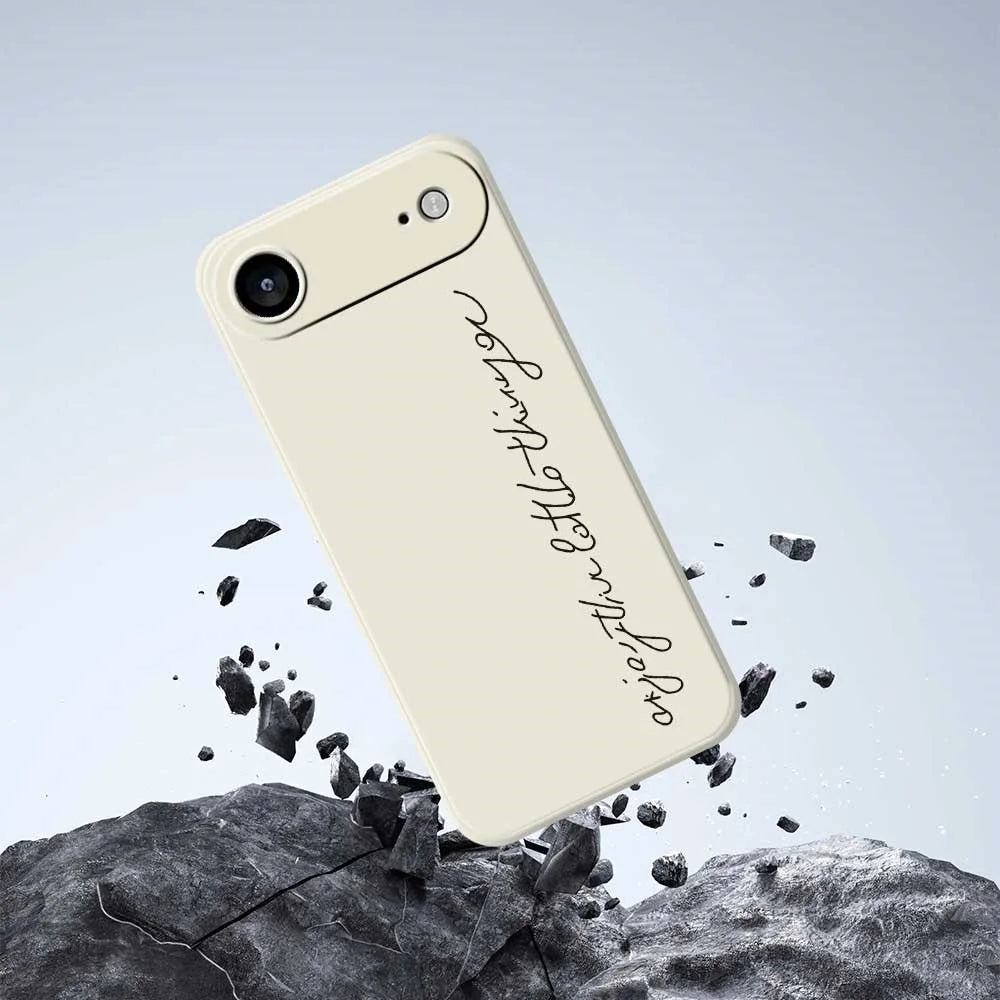 For iPhone Air Case WordArt Pattern Printing Straight Edge TPU Phone Back Cover - Beige - 7