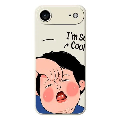 For iPhone Air Case Make Faces Kid Pattern Printing Straight Edge TPU Phone Back Cover - Beige - 1