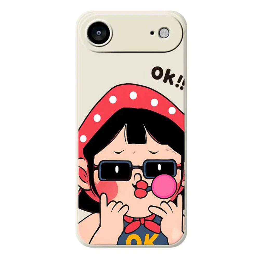For iPhone Air Case Cute Kid Pattern Printing Straight Edge TPU Phone Back Cover - Beige - 1