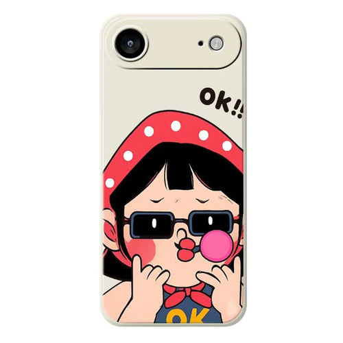 For iPhone Air Case Cute Kid Pattern Printing Straight Edge TPU Phone Back Cover - Beige - 1