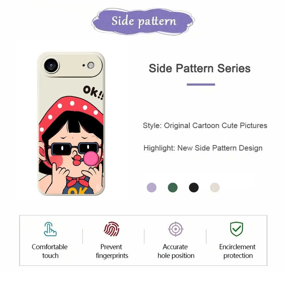 For iPhone Air Case Cute Kid Pattern Printing Straight Edge TPU Phone Back Cover - Beige - 2