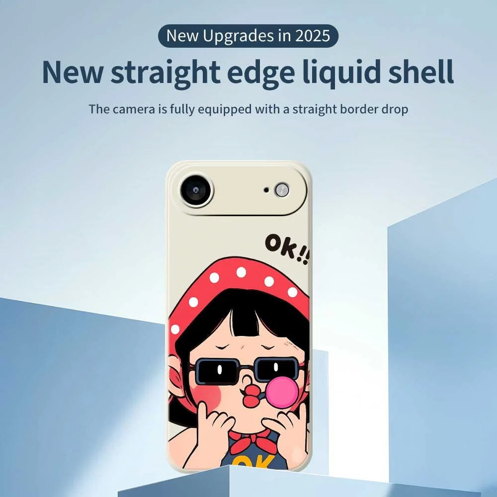 For iPhone Air Case Cute Kid Pattern Printing Straight Edge TPU Phone Back Cover - Beige - 3