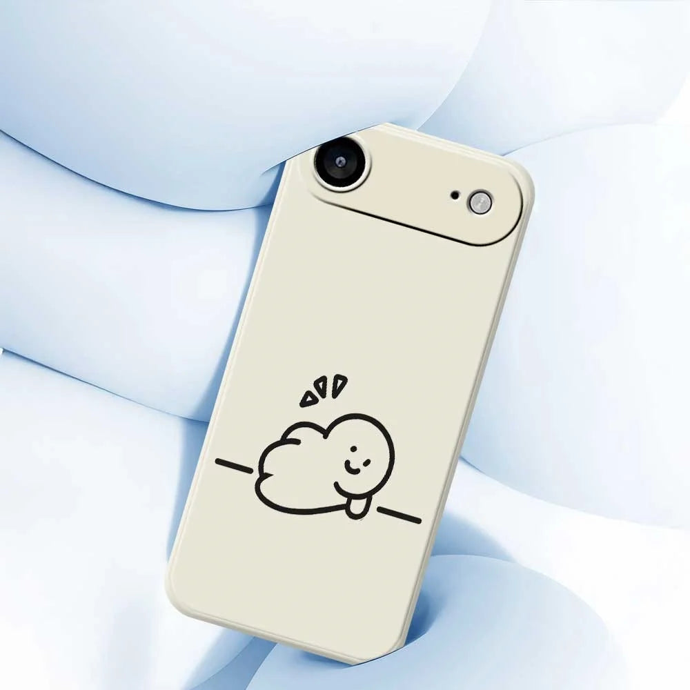 For iPhone Air Case Stick Figure Pattern Printing Straight Edge TPU Phone Back Cover - Beige - 5