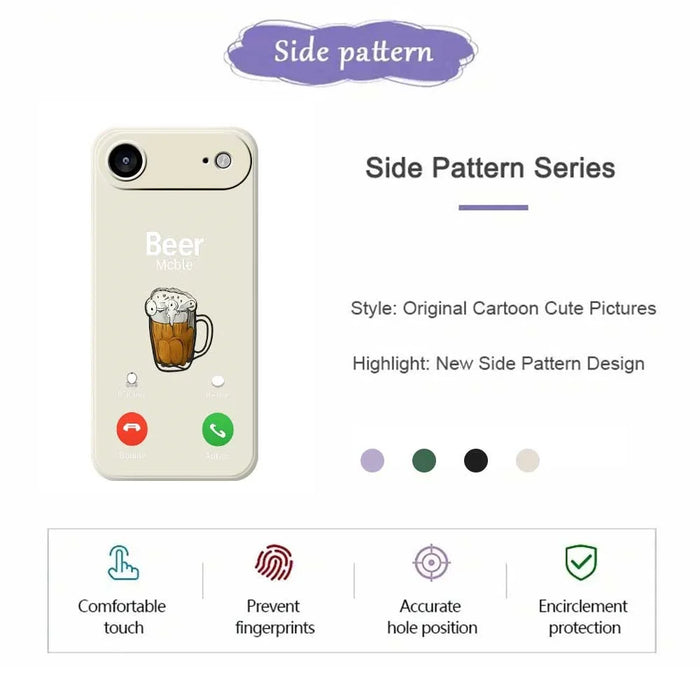 For iPhone Air Case Beer Pattern Printing Straight Edge TPU Phone Back Cover - Beige - 2