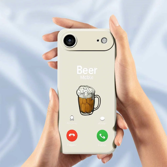 For iPhone Air Case Beer Pattern Printing Straight Edge TPU Phone Back Cover - Beige - 6