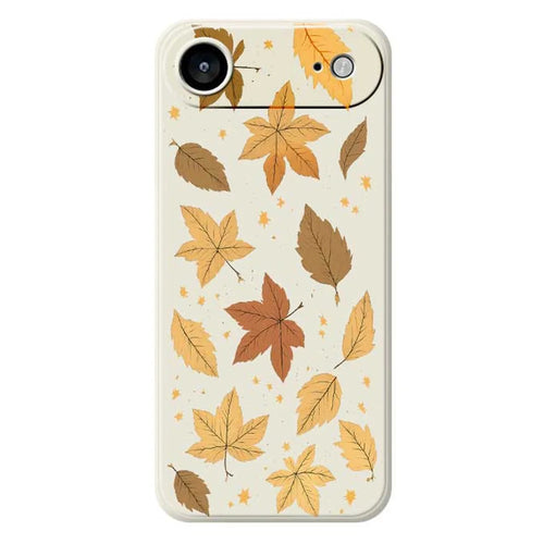 For iPhone Air Case Maple Leaves Pattern Printing Straight Edge TPU Phone Back Cover - Beige - 1