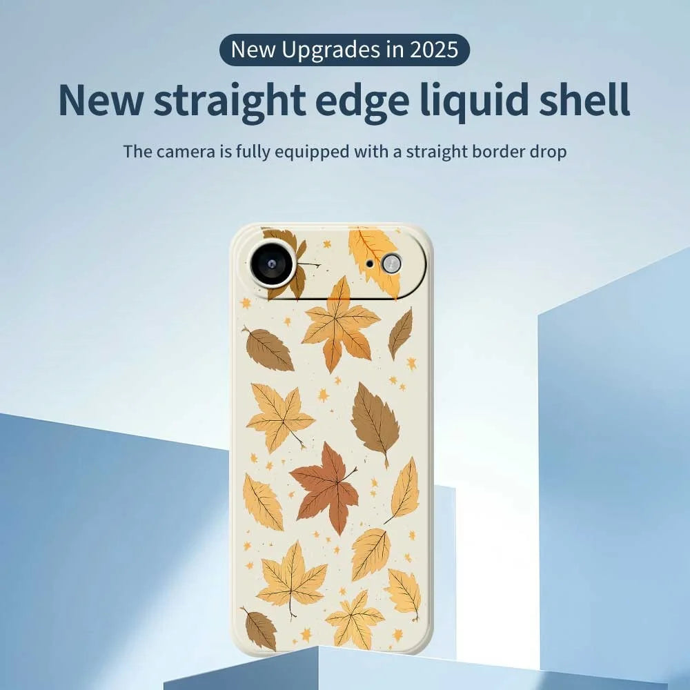 For iPhone Air Case Maple Leaves Pattern Printing Straight Edge TPU Phone Back Cover - Beige - 3