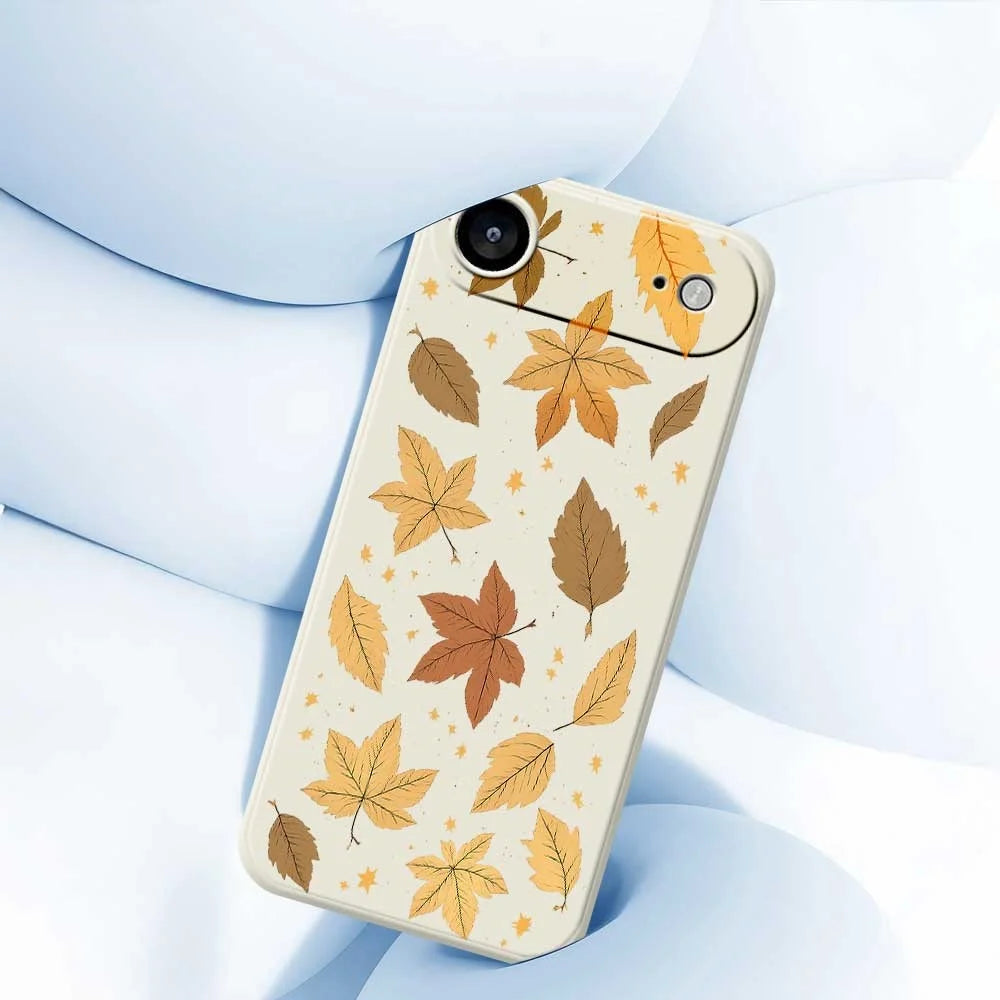 For iPhone Air Case Maple Leaves Pattern Printing Straight Edge TPU Phone Back Cover - Beige - 5