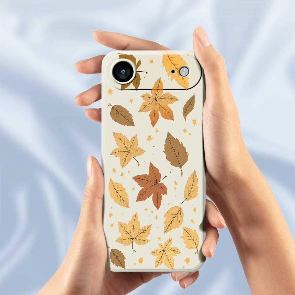 For iPhone Air Case Maple Leaves Pattern Printing Straight Edge TPU Phone Back Cover - Beige - 6