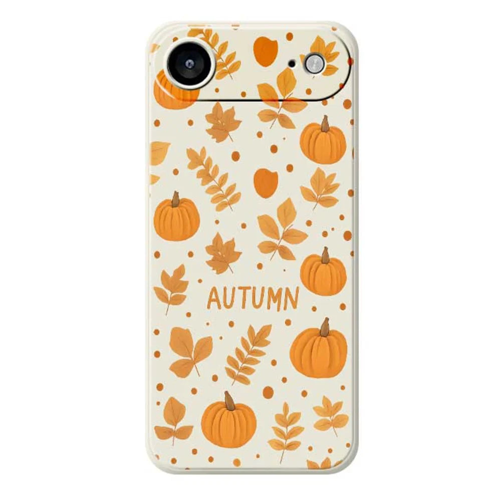 For iPhone Air Case Autumn Theme Pattern Printing Straight Edge TPU Phone Back Cover - Beige - 1