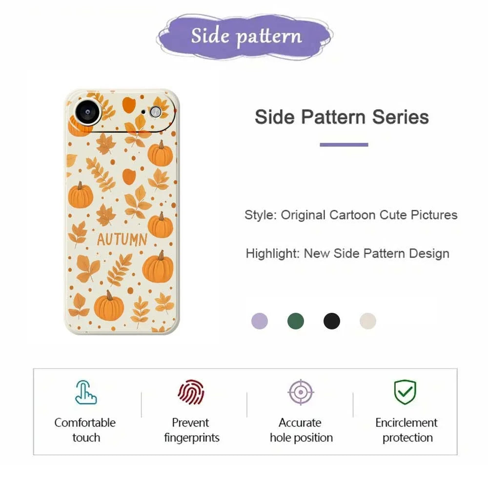 For iPhone Air Case Autumn Theme Pattern Printing Straight Edge TPU Phone Back Cover - Beige - 2
