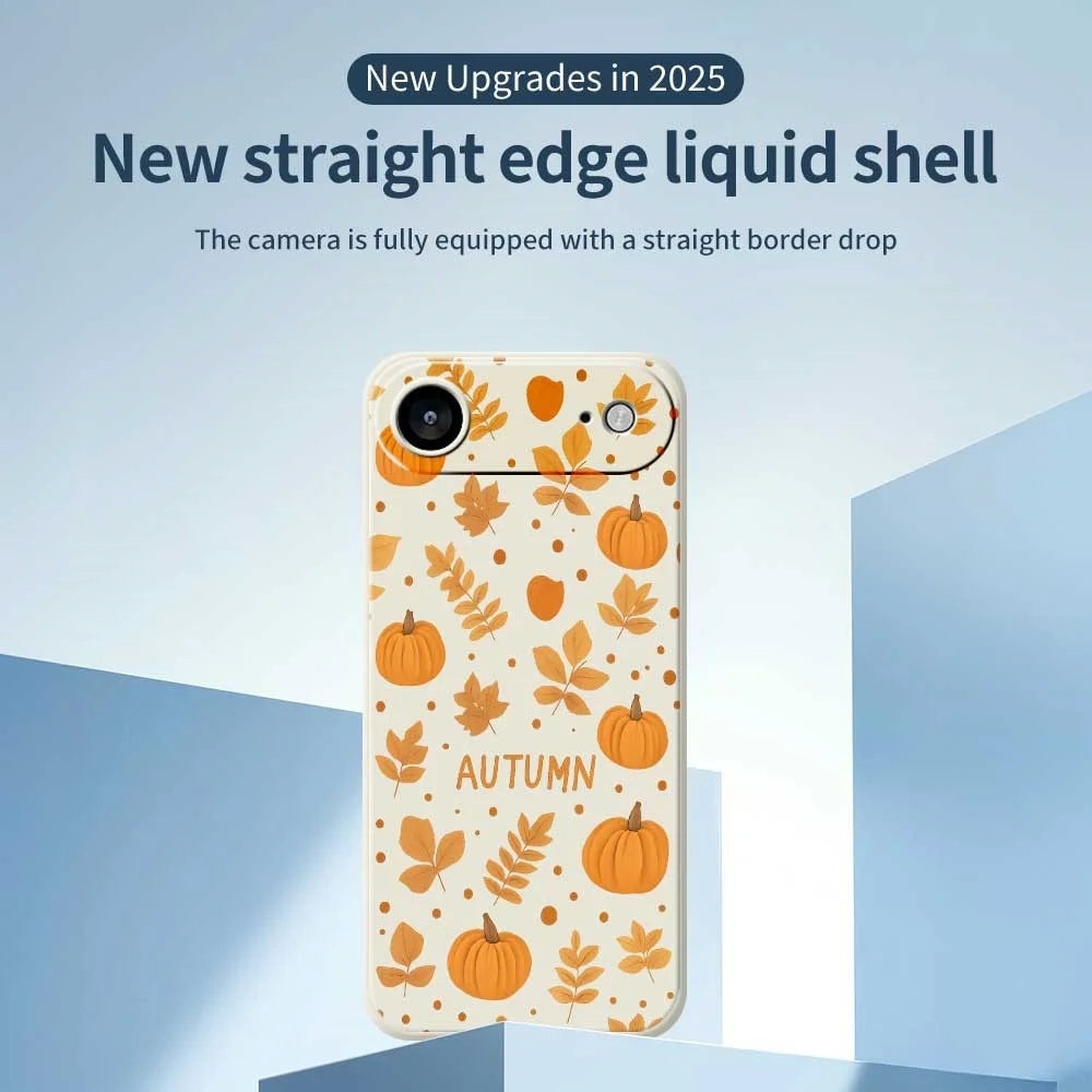 For iPhone Air Case Autumn Theme Pattern Printing Straight Edge TPU Phone Back Cover - Beige - 3