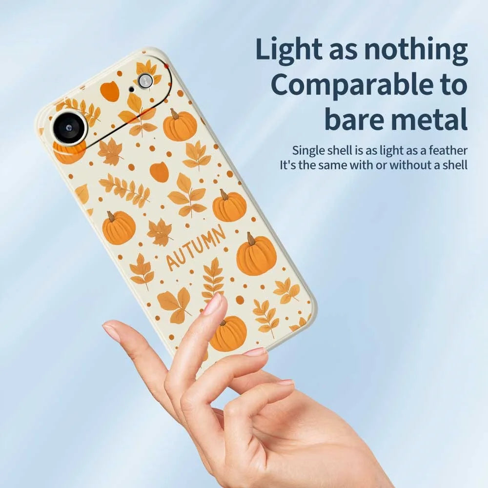 For iPhone Air Case Autumn Theme Pattern Printing Straight Edge TPU Phone Back Cover - Beige - 4