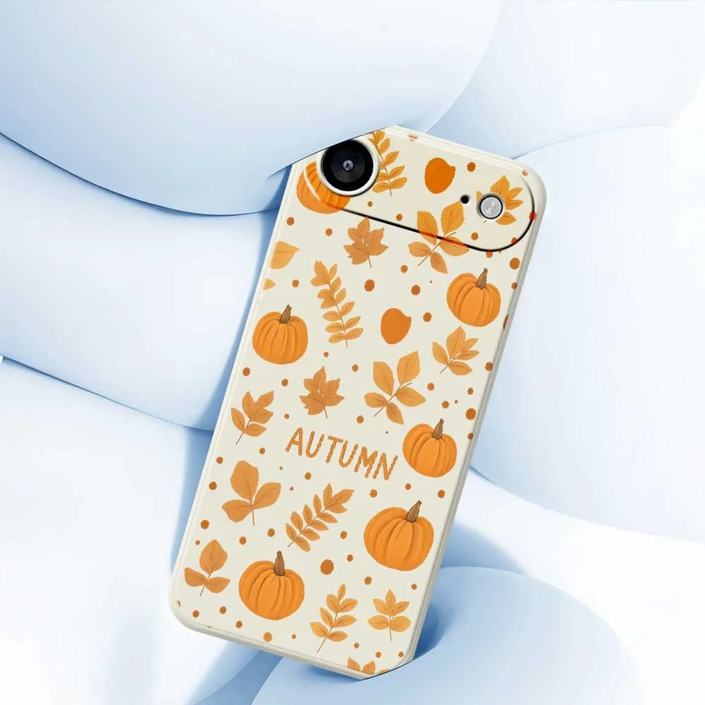 For iPhone Air Case Autumn Theme Pattern Printing Straight Edge TPU Phone Back Cover - Beige - 5