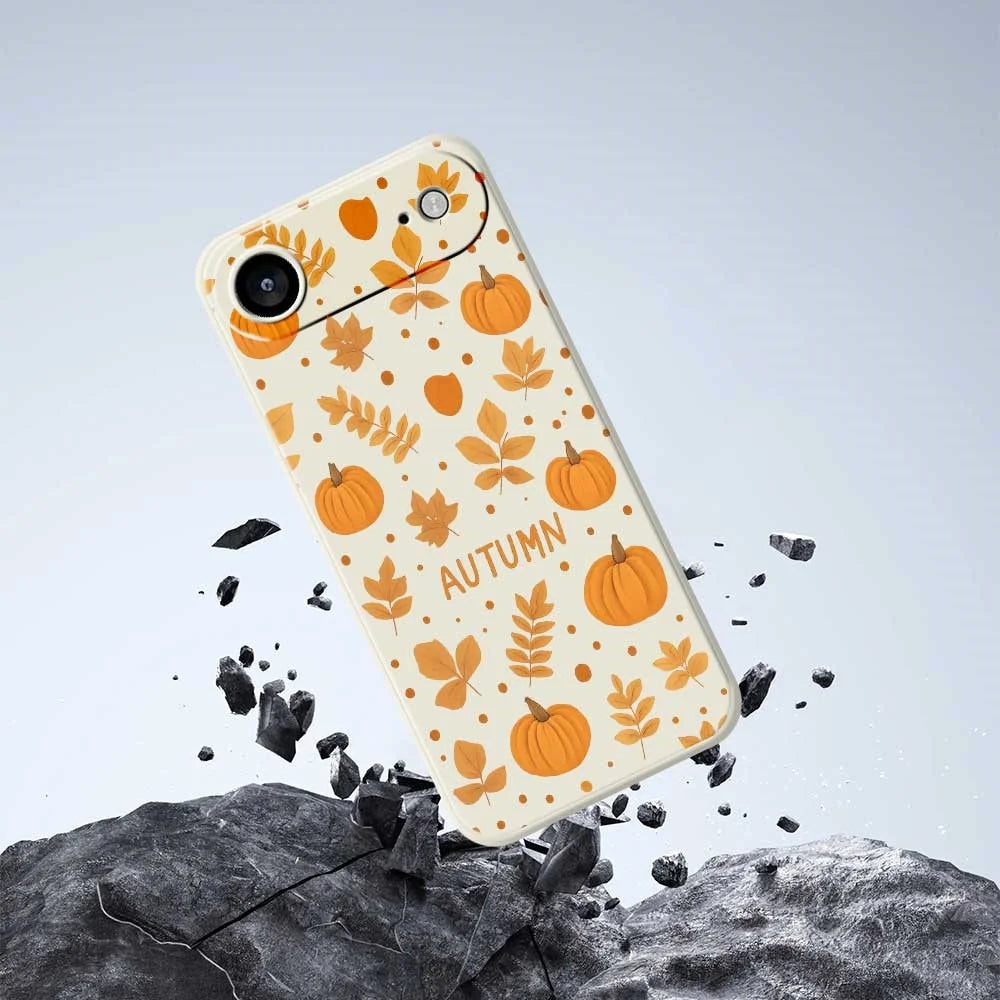 For iPhone Air Case Autumn Theme Pattern Printing Straight Edge TPU Phone Back Cover - Beige - 7