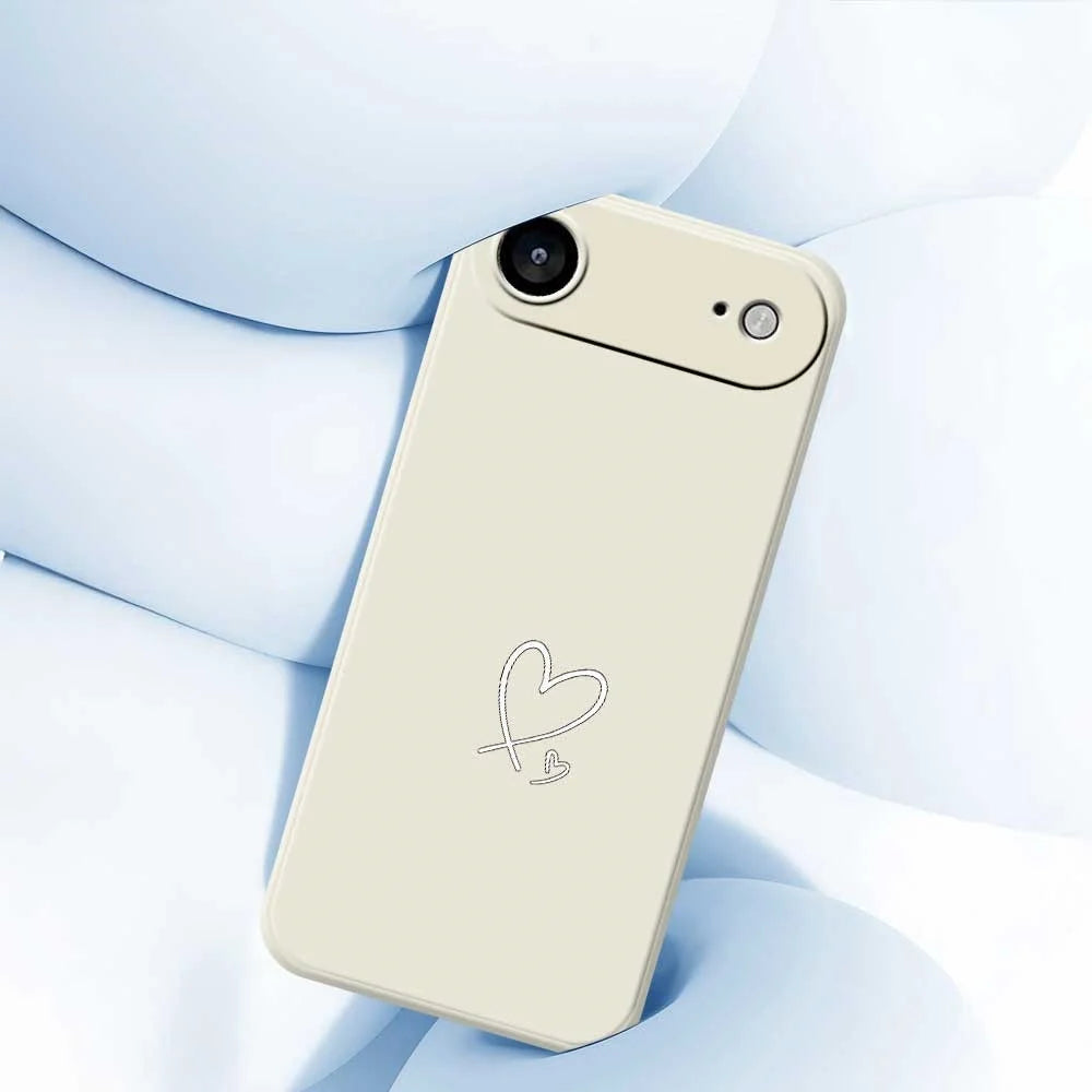 For iPhone Air Case White Love Pattern Printing Straight Edge TPU Phone Back Cover - Beige - 5