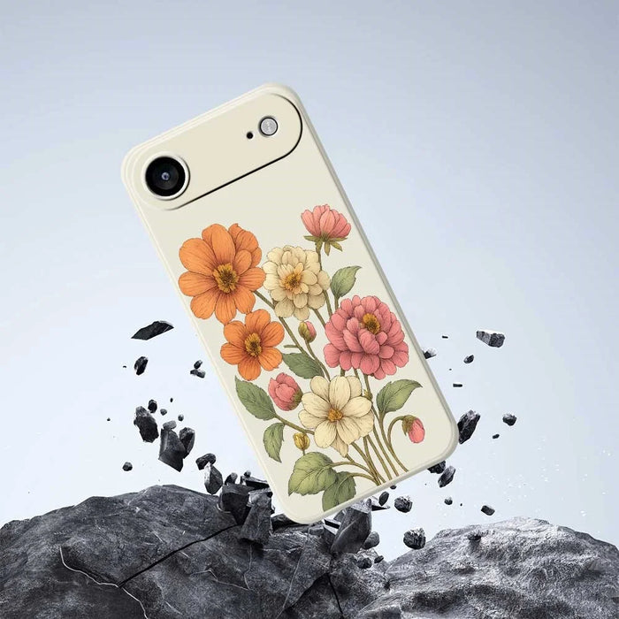 For iPhone Air Case Beautiful Flowers Pattern Printing Straight Edge TPU Phone Back Cover - Beige - 7