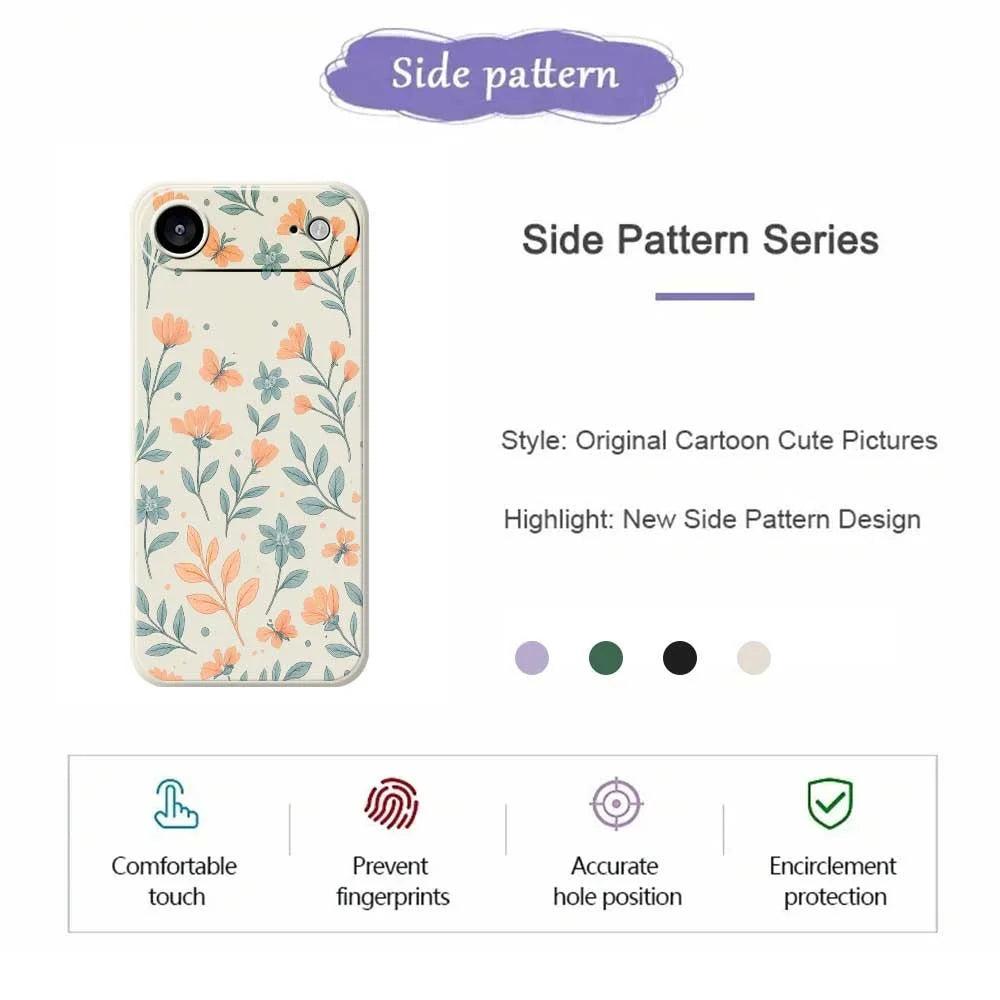 For iPhone Air Case Yellow Flowers Pattern Printing Straight Edge TPU Phone Back Cover - Beige - 2