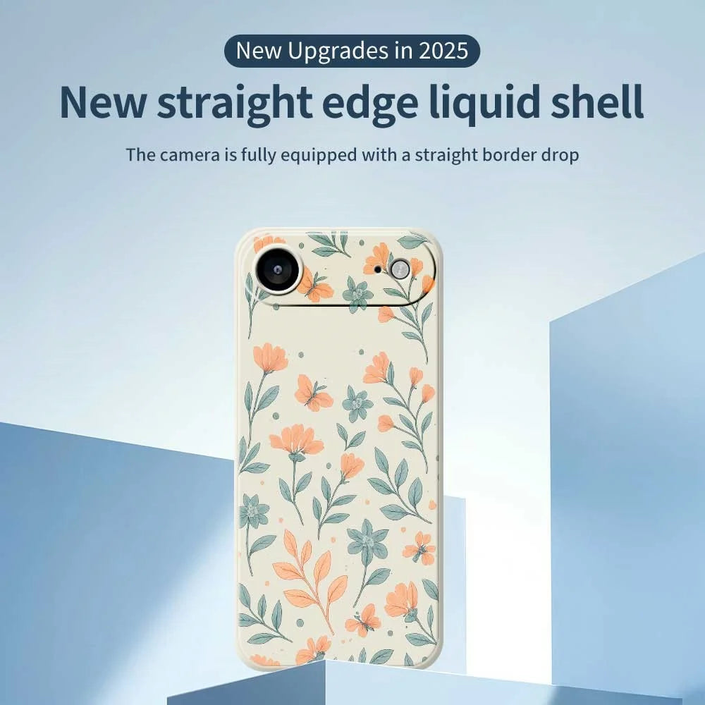 For iPhone Air Case Yellow Flowers Pattern Printing Straight Edge TPU Phone Back Cover - Beige - 3