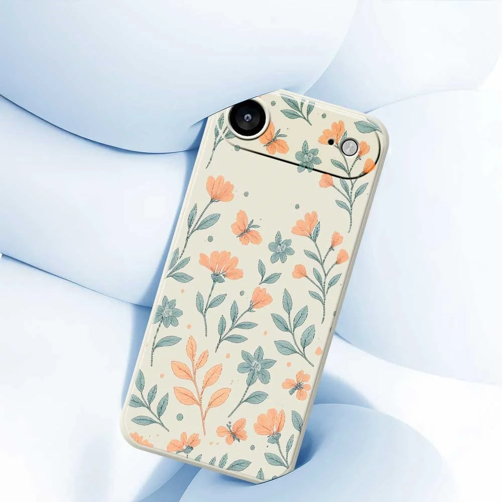 For iPhone Air Case Yellow Flowers Pattern Printing Straight Edge TPU Phone Back Cover - Beige - 5