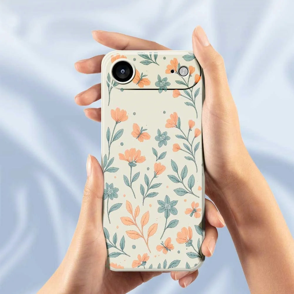 For iPhone Air Case Yellow Flowers Pattern Printing Straight Edge TPU Phone Back Cover - Beige - 6