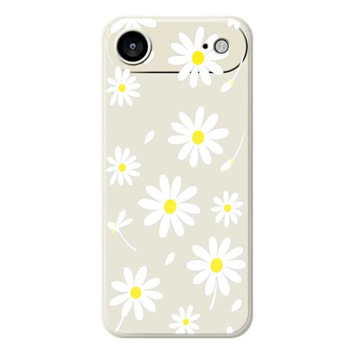 For iPhone Air Case White Daisy Pattern Printing Straight Edge TPU Phone Back Cover - Beige - 1