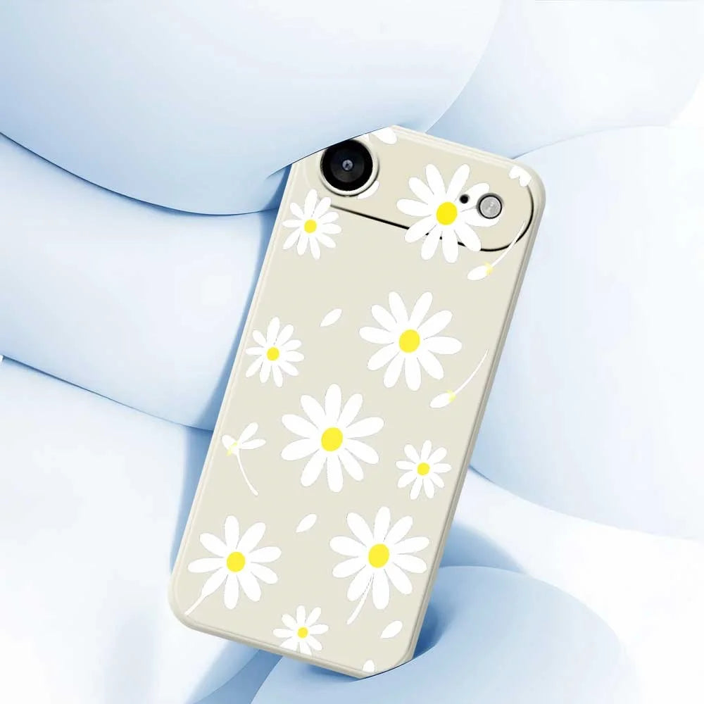 For iPhone Air Case White Daisy Pattern Printing Straight Edge TPU Phone Back Cover - Beige - 5