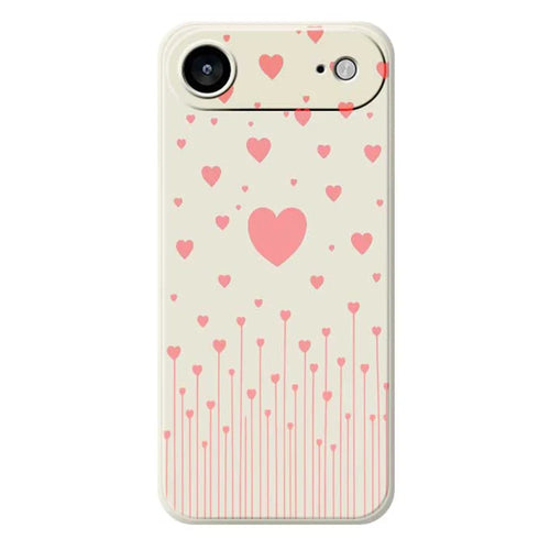 For iPhone Air Case Pink Love Pattern Printing Straight Edge TPU Phone Back Cover - Beige - 1