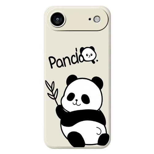 For iPhone Air Case Panda Pattern Printing Straight Edge TPU Phone Back Cover - Beige - 1