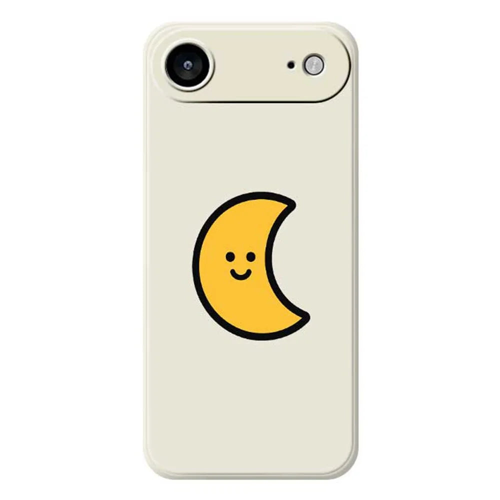 For iPhone Air Case Yellow Moon Pattern Printing Straight Edge TPU Phone Back Cover - Beige - 1