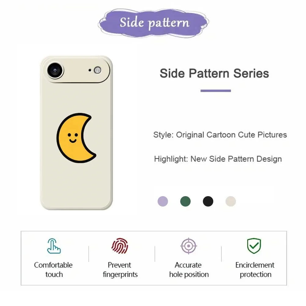 For iPhone Air Case Yellow Moon Pattern Printing Straight Edge TPU Phone Back Cover - Beige - 2