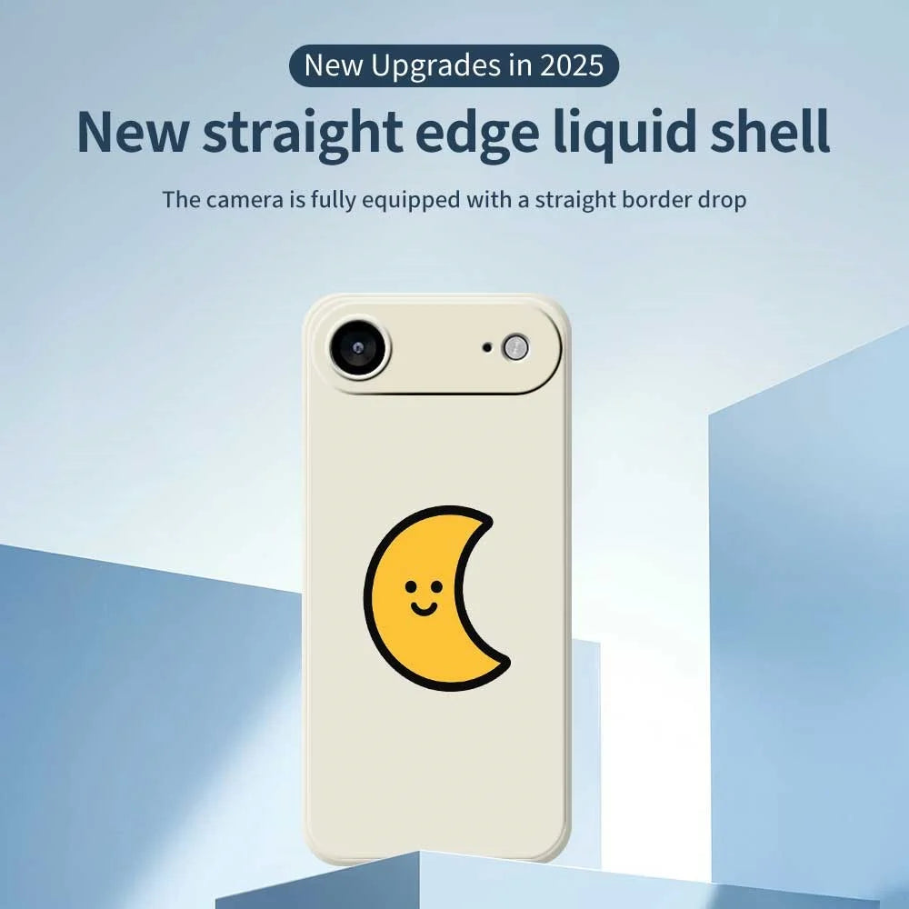 For iPhone Air Case Yellow Moon Pattern Printing Straight Edge TPU Phone Back Cover - Beige - 3