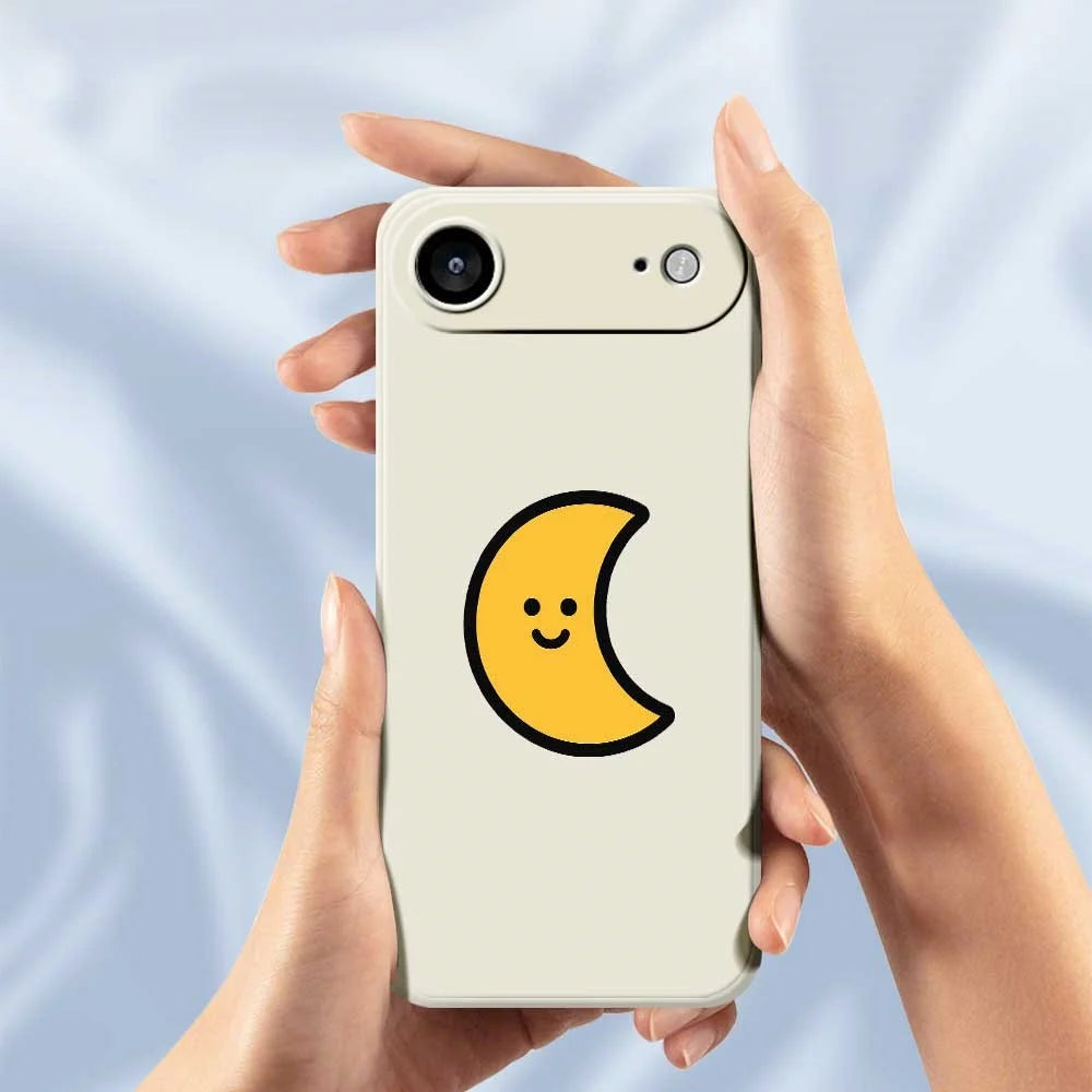 For iPhone Air Case Yellow Moon Pattern Printing Straight Edge TPU Phone Back Cover - Beige - 6