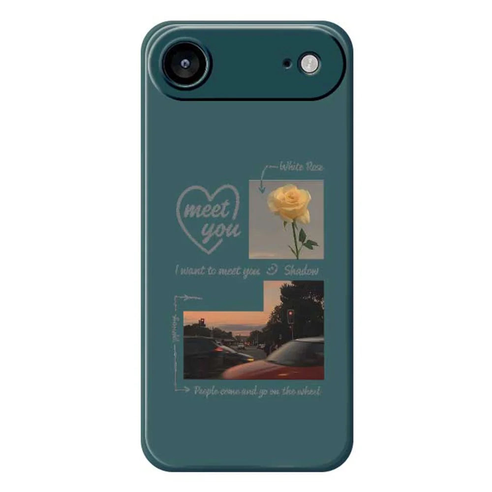 For iPhone Air Case Meet You Photo Pattern Printing Straight Edge TPU Phone Back Cover - Green - 1