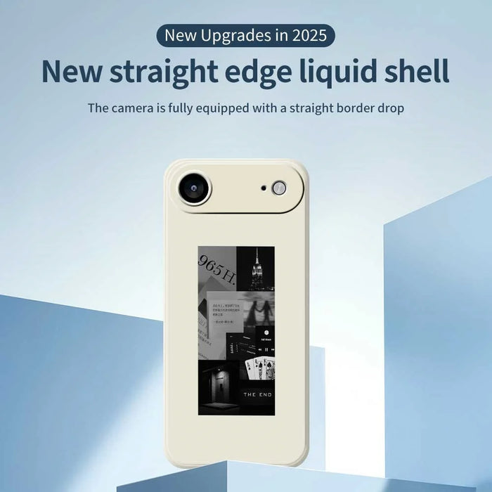 For iPhone Air Case Stitching Photos Pattern Printing Straight Edge TPU Phone Back Cover - Beige - 3