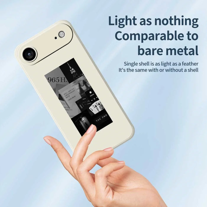 For iPhone Air Case Stitching Photos Pattern Printing Straight Edge TPU Phone Back Cover - Beige - 4