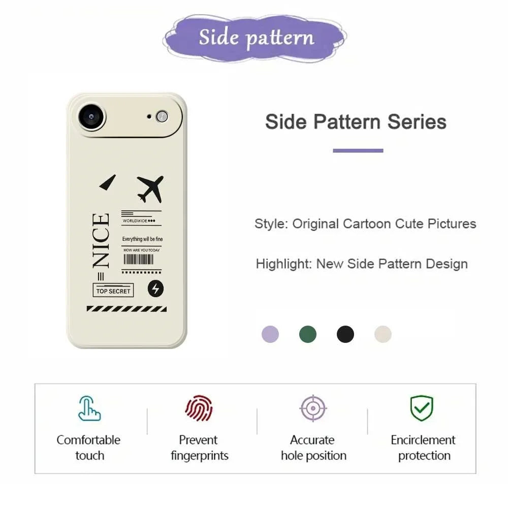 For iPhone Air Case Boarding Ticket Pattern Printing Straight Edge TPU Phone Back Cover - Beige - 2