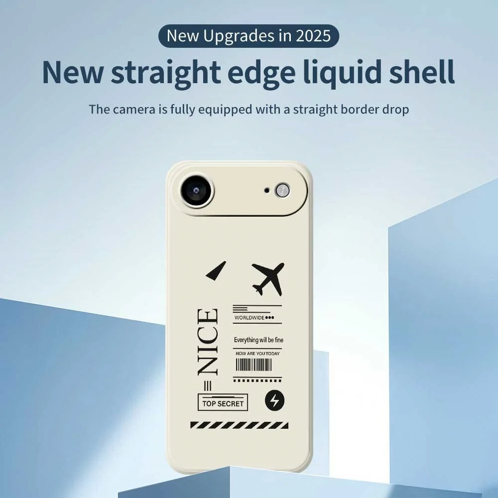 For iPhone Air Case Boarding Ticket Pattern Printing Straight Edge TPU Phone Back Cover - Beige - 3