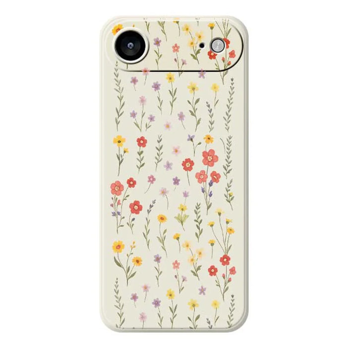 For iPhone Air Case Flowers and Grass Pattern Printing Straight Edge TPU Phone Back Cover - Beige - 1